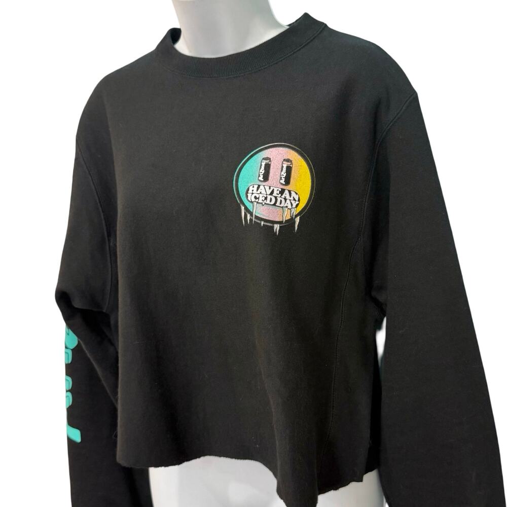 Arizona Iced Tea Black Have An Iced Day Cropped Crew Neck Sweatshirt size S - Picture 10 of 10